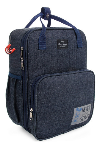 Imagem 1 de 6 de Mini Mochila Baby Bag Casual Mickey Azul C/ Trocador Disney