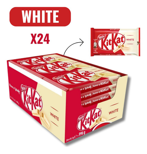 Chocolate Kit Kat White Milk Display - 24 Unidades