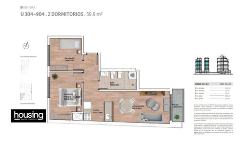 Imagen 8 de 14 de Cordón Sur, 2 Dormitorios En Venta A Estrenar, Al Frente, Balcón