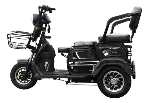 Triciclo Elétrico Cadeira Recarregável Adulto Idoso 600w Cor Preto
