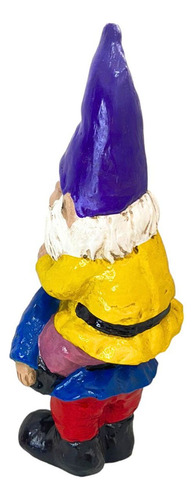 Anão Gnomo Duplo Grande Enfeite De Jardim Área Externa Azul E Roxo