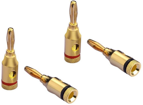 Conector De 4 Mm, Chapado En Oro/24 Quilates/4 Pack