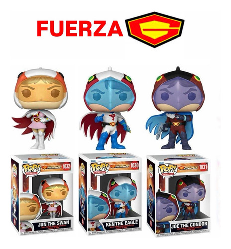 Lote De 3 Funko Pop! Animation Gatchaman: Ken Jun Joe