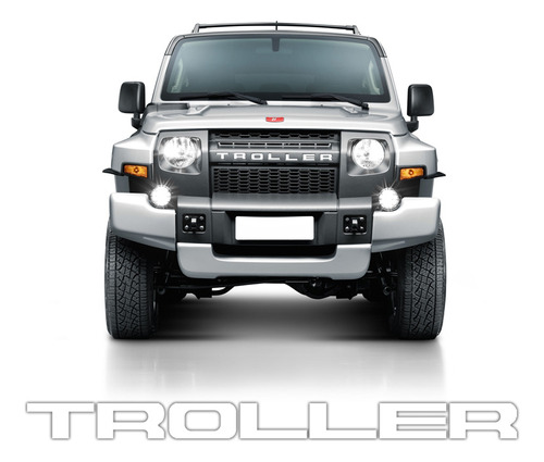 Adesivo Grade Troller T4 2015/2021 Emblema Frontal Branco