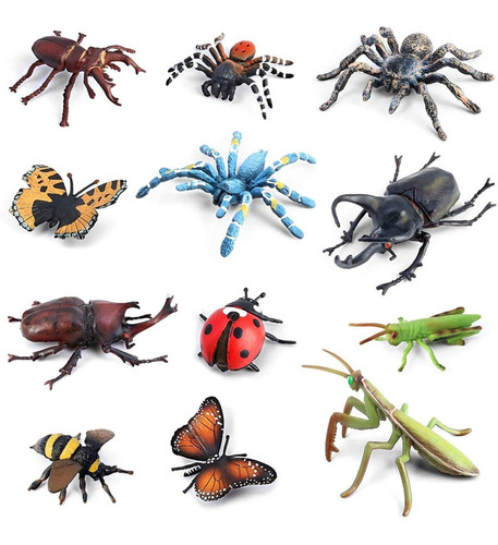 Volnau Bug Toys Figurines 12pcs Insectos Juguetes Figuras Pa
