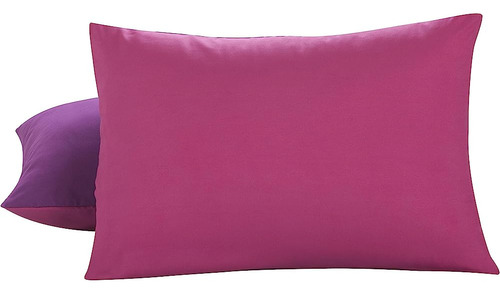 Lux Hotel Bedding Reversible Microfiber Pillow Shams - Rosa/