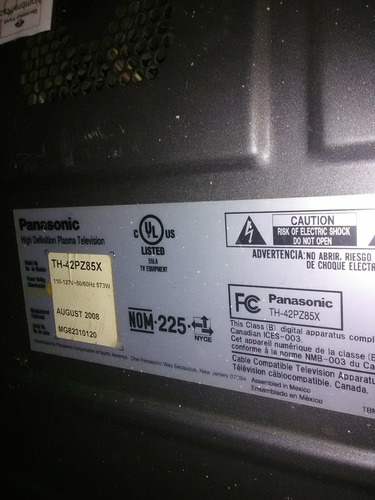 Imagen 1 de 1 de Repuestos Para Tv Panasonic Plasma De 42