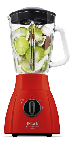 Licuadora T-fal Optimix Roja 2 Vel Vaso Vidrio 550w Ln2785x0