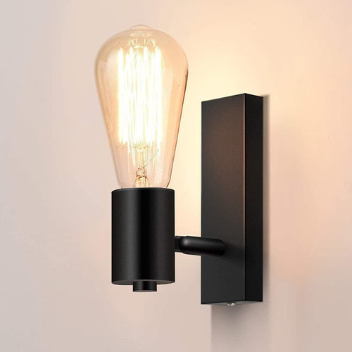Lampara Pared Hierro Forjado Rustico E27 E26 Retro Noche