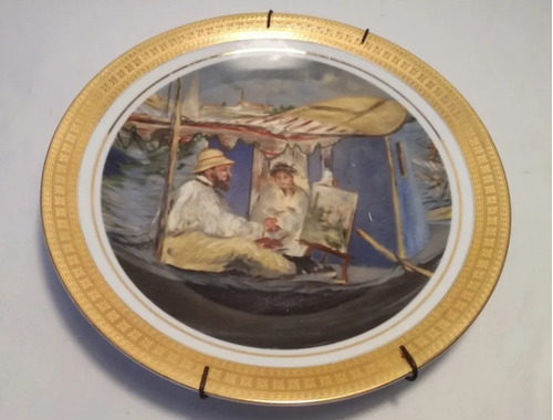 Plato Decorativo Porcelana Verbano Monet Pinta En Su Atelier