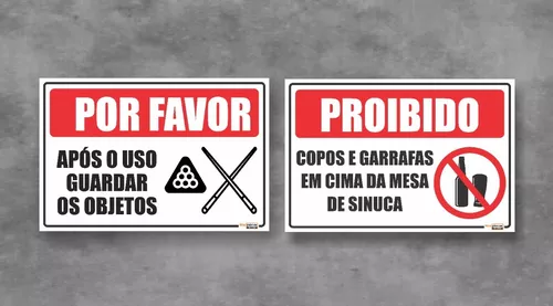 Placa Sinalização Regra Mesa Bilhar - Iplacas Sinalização