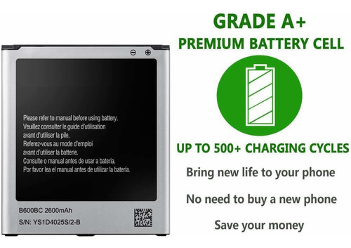 Cleantt Bateria Repuesto Para Samsung Galaxy S4 2600 Mah