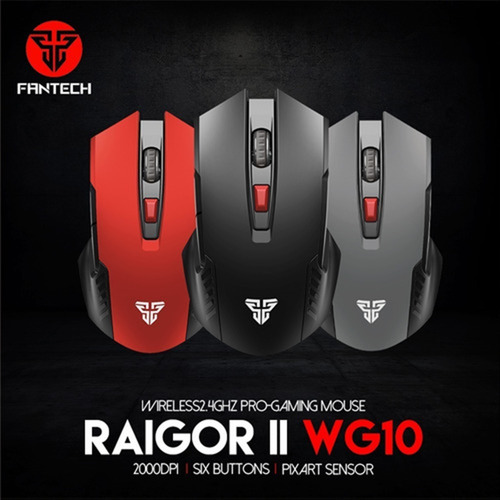 Imagen 3 de 5 de Mouse Inalambrico Raigor Ii Wg10 Gaming Negro Usb 2000dpi