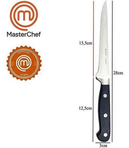 Faca Para Desossar 6 Profissional Aço Inox Master Chef Cor Prateado