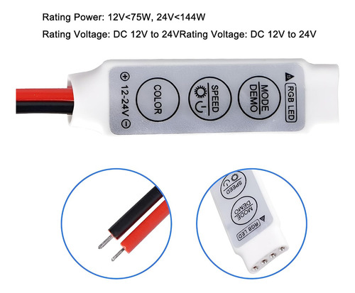 Driver Led Rgb De 4 Pines, Regulador De 3 Teclas Tira D...