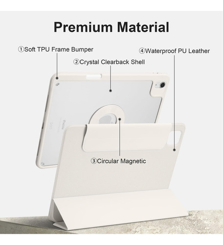 Funda Para Ipad Air 13 Pulgadas M3/m2 2025/2024 Pro 12.9 6ª/ Blanco