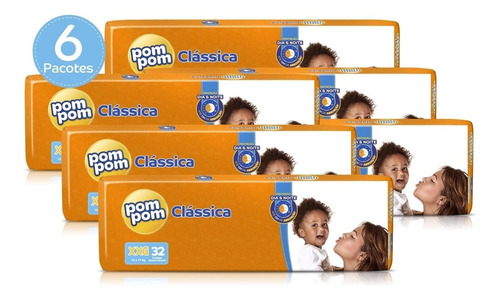 Imagem 1 de 3 de Kit Fralda Pom Pom Clássica Mega Xxg 192un