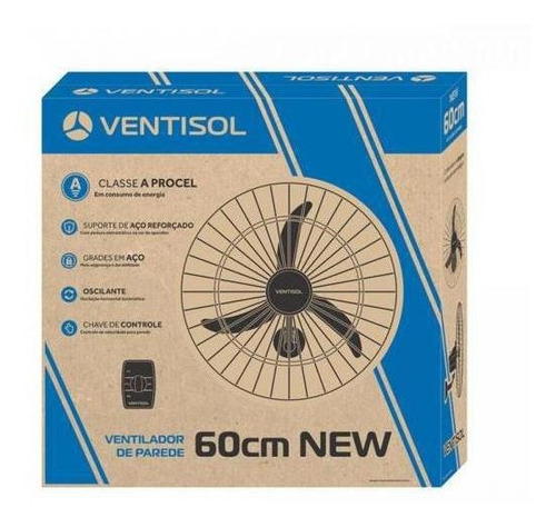 Ventilador Osc Parede 60cm New Preto 220v Premium Ventisol