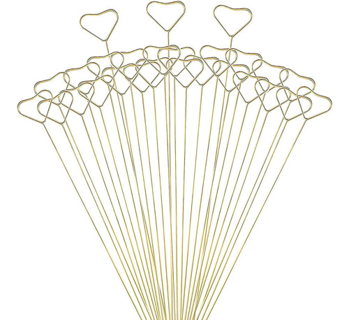 Tarjeteros Para Flores Con Diseño, 30 Porta Tarjeta Metalico Color Corazon