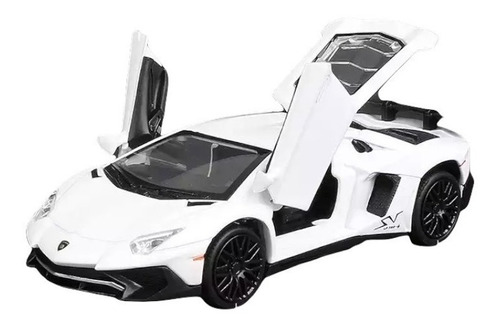 Auto Deportivo Lamborghini Blanco Coleccionable A Escala