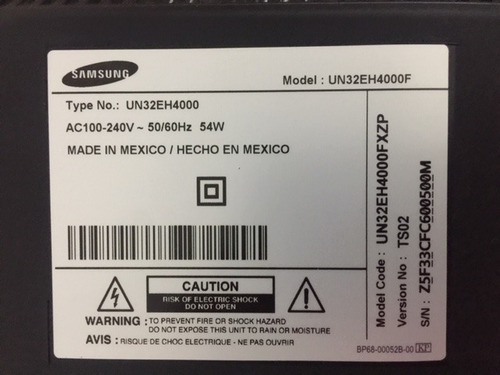 Imagen 2 de 4 de Tv Led 32 Samsung 4000, Tarjeta Video Dañada. Si Enciende.