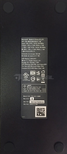 Imagem 6 de 10 de Fonte Xbox One Fat Original Microsoft 110v + Cabo De Energia