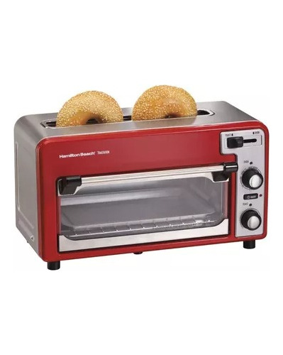 Hamilton Beach Horno Tostador Rojo Hacero Inoxidable 22722