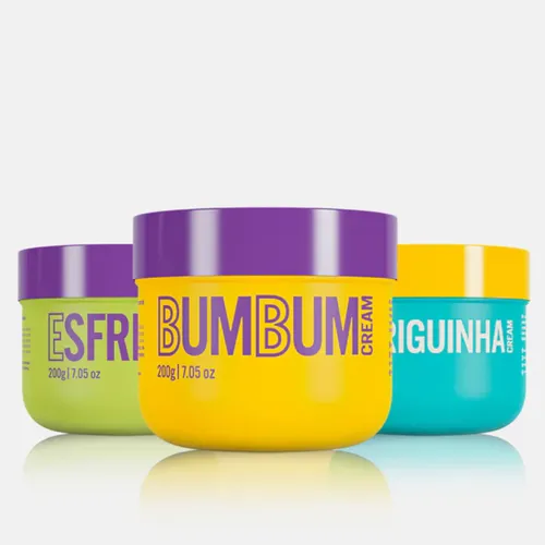 Kit Bumbum Cream Esfoliante Esfrega Barriguinha Cream 200g Kit Tr...
