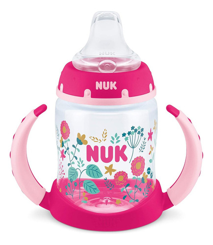 Taza Entrenadora Con Asas Nuk 5oz 1pz Rosa Flores