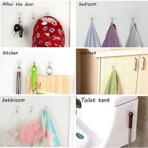 20pcs Ganchos Para Pared,ganchos Adhesivos Transparentes