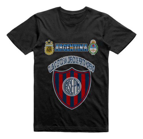 Remera Algodon Negra San Lorenzo Perito Moreno