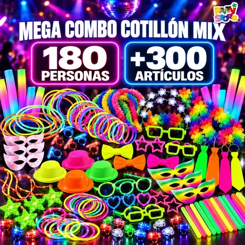 Combo Cotillon Luminoso Led Carioca Neon Fiesta +300 Art