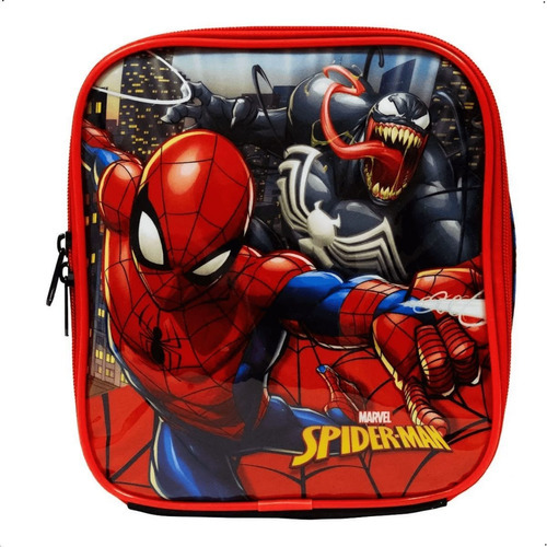 Merendeira Lancheira Escolar Infantil Spiderman Cor Preto Homem Aranha