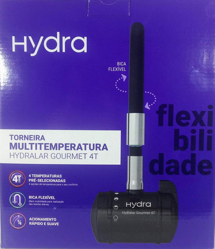 Torneira Elétrica 4t Parede Hydralar Flex 5500w 127v Hydra Acabamento Cromado Frequência 60 110v