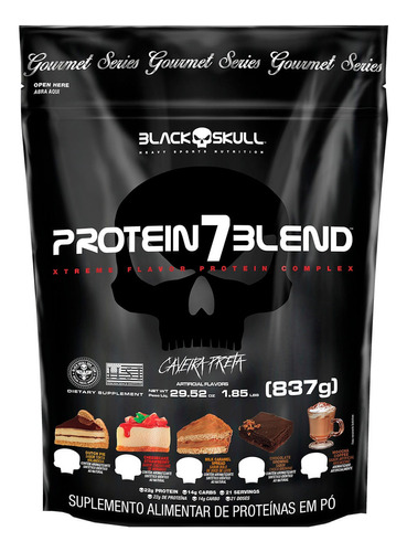 Protein 7 Blend Gourmet Refil - Blend Proteínas - 837g Cavei Sabor Chocobrownie