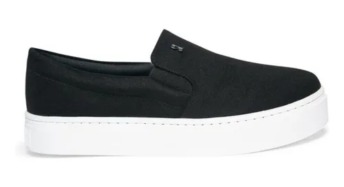 Tênis Slip On Feminino Santa Lolla Suede Nude E Preto - 01ac