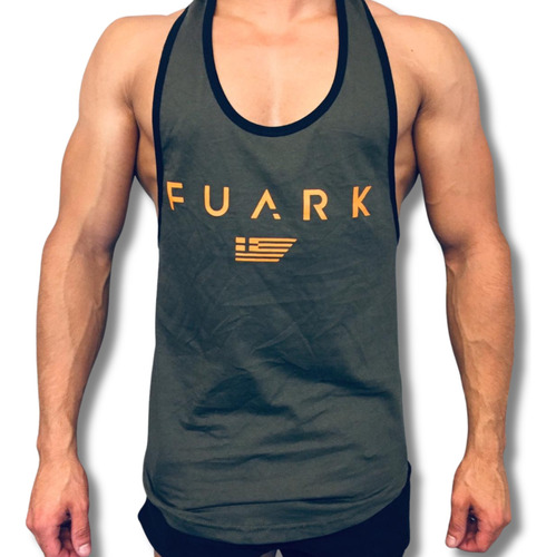 Musculosa Sudadera Reborde Hombre Gym Fit Bandera Fuark Al 