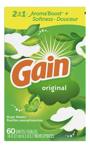 Gain Toallita Hoja Para Secadora Olor A Ropa Americana 2en1