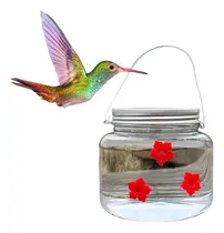 Comprar Bebedero Para Colibríes Con Puertos De Flores Transparente 