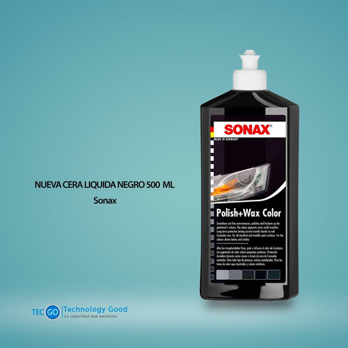 Imagen 2 de 4 de Cera Liquida De Auto Negro Sonax 500ml