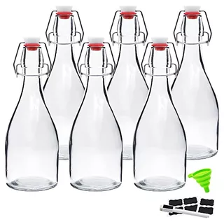 Swing Top Bottles 16 Oz With Flip Airtight Lids For Sec...