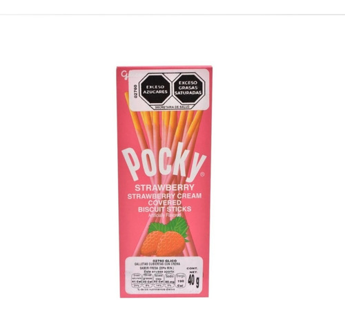 Galleta  Japonesa Pocky Con Cubierta Sabor Fresa 40 Grs