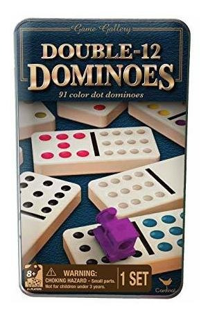 Doble 12 Fichas De Domino En Lata Con Trenes
