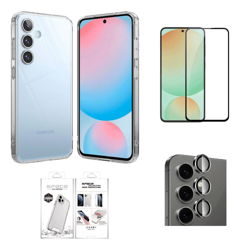 Case Funda Clear Para Samsung S24 Fe + Mica Pantalla, Cámara