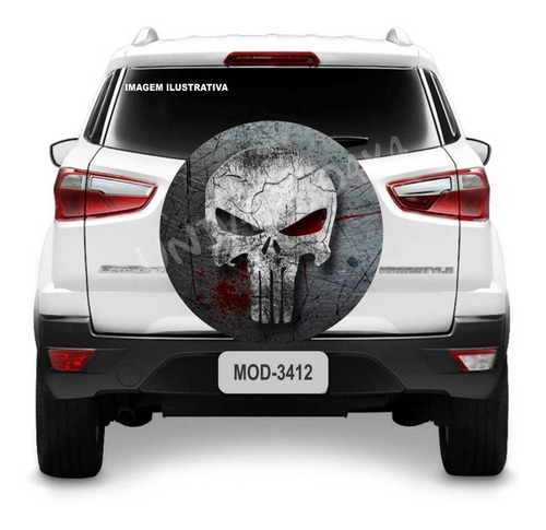 Imagem 4 de 7 de Capa Estepe Ecosport Crossfox Spin Justiceiro Caveira M-3412