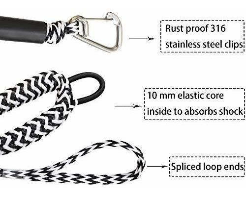 Lineas De Muelle Para Barcos Bungee Con Gancho De 4 Pies Doc