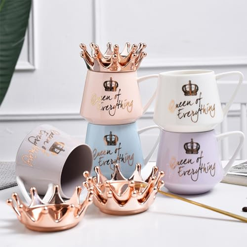 Taza De Reina De Todo Con Tapa Dulce Taza Blanca Con Corona