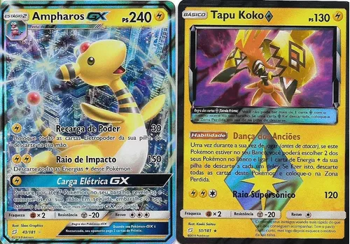 Ampharos Gx E Tapu Koko Prisma Estrela (originais Copag)