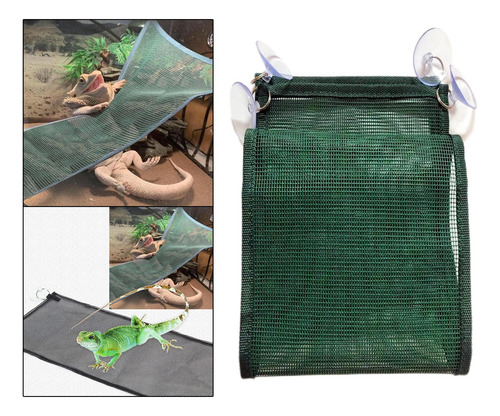 2 Hamaca Para Reptiles Con Accesorios De Ventosa, Verde