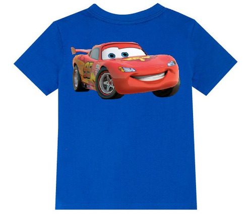 Polera Color Algodón 100% Niños Cars Rayo